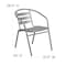 Flash Furniture Lila 31.5in Square Glass Top Metal Table with 4 Silver Aluminum Slat Stack Chairs TLH-0732SQ-017CSV4-GG - alternate 3
